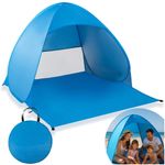 Sport si Outdoor - Camping - Corturi camping - Cort plaja autoexpansibil pop-up plasa ventilatie protectie uv, 160x140x115 cm, compact, albastru - Infinity.ro