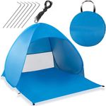 Sport si Outdoor - Camping - Corturi camping - Cort plaja autoexpansibil pop-up plasa ventilatie protectie uv, 160x140x115 cm, compact, albastru - Infinity.ro