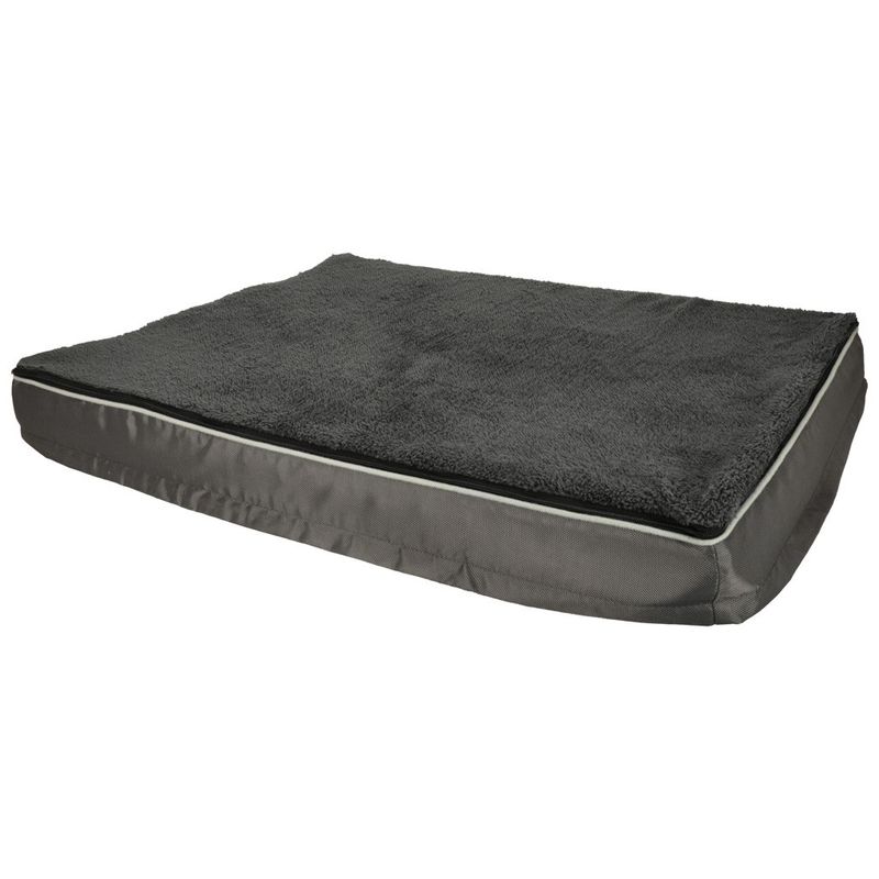 Petshop - Accesorii petshop - Culcusuri si custi - Culcusuri si saltele - Pat ortopedic pentru caini, dreptunghiular, husa detasabila, 90x70x10 cm, gri inchis - Infinity.ro