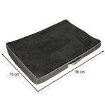 Petshop - Accesorii petshop - Culcusuri si custi - Culcusuri si saltele - Pat ortopedic pentru caini, dreptunghiular, husa detasabila, 90x70x10 cm, gri inchis - Infinity.ro