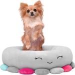 Petshop - Accesorii petshop - Culcusuri si custi - Culcusuri si saltele - Pat caini margini ridicate groase antiderapant model meduza, 70x70x20 cm, confort, gri - Infinity.ro