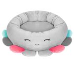 Petshop - Accesorii petshop - Culcusuri si custi - Culcusuri si saltele - Pat caini margini ridicate groase antiderapant model meduza, 70x70x20 cm, confort, gri - Infinity.ro