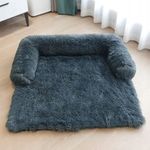 Petshop - Accesorii petshop - Culcusuri si custi - Culcusuri si saltele - Pat caini margini ridicate groase antiderapant husa detasabila m, 76x76x16 cm, confort, albastru - Infinity.ro