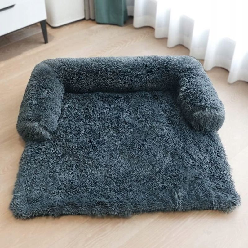 Petshop - Accesorii petshop - Culcusuri si custi - Culcusuri si saltele - Pat caini margini ridicate groase antiderapant husa detasabila m, 76x76x16 cm, confort, albastru - Infinity.ro