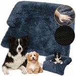 Petshop - Accesorii petshop - Culcusuri si custi - Culcusuri si saltele - Pat caini margini ridicate groase antiderapant husa detasabila m, 76x76x16 cm, confort, albastru - Infinity.ro