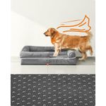 Petshop - Accesorii petshop - Culcusuri si custi - Culcusuri si saltele - Pat ortopedic pentru caini, cu margini inaltate si husa detasabila, 106x80x20 cm, gri deschis - Infinity.ro