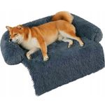 Petshop - Accesorii petshop - Culcusuri si custi - Culcusuri si saltele - Pat caini margini ridicate groase antiderapant husa detasabila m, 76x76x16 cm, confort, albastru - Infinity.ro