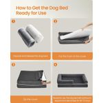 Petshop - Accesorii petshop - Culcusuri si custi - Culcusuri si saltele - Pat ortopedic pentru caini, cu margini inaltate si husa detasabila, 106x80x20 cm, gri inchis - Infinity.ro