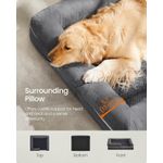 Petshop - Accesorii petshop - Culcusuri si custi - Culcusuri si saltele - Pat ortopedic pentru caini, cu margini inaltate si husa detasabila, 106x80x20 cm, gri inchis - Infinity.ro
