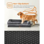 Petshop - Accesorii petshop - Culcusuri si custi - Culcusuri si saltele - Pat ortopedic pentru caini, cu margini inaltate si husa detasabila, 106x80x20 cm, gri inchis - Infinity.ro