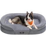 Petshop - Accesorii petshop - Culcusuri si custi - Culcusuri si saltele - Pat ortopedic pentru caini, cu spuma profilata si margini inaltate, 91x68x18 cm, gri deschis - Infinity.ro