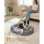 Petshop - Accesorii petshop - Culcusuri si custi - Culcusuri si saltele - Pat ortopedic pentru caini, cu spuma profilata si margini inaltate, 91x68x18 cm, gri deschis - Infinity.ro