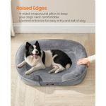 Petshop - Accesorii petshop - Culcusuri si custi - Culcusuri si saltele - Pat ortopedic pentru caini, cu spuma profilata si margini inaltate, 91x68x18 cm, gri deschis - Infinity.ro