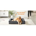 Petshop - Accesorii petshop - Culcusuri si custi - Culcusuri si saltele - Pat ortopedic pentru caini, cu margini inaltate si husa detasabila, 106x80x20 cm, gri inchis - Infinity.ro