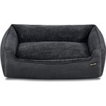 Petshop - Accesorii petshop - Culcusuri si custi - Culcusuri si saltele - Pat pentru caini XL, husa detasabila si lavabila, margini inaltate, baza antiderapanta, 110x75x27 cm, gri inchis - Infinity.ro