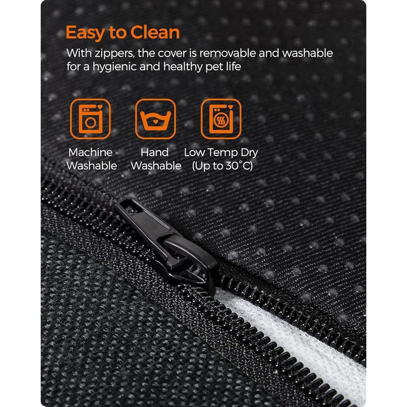 Petshop - Accesorii petshop - Culcusuri si custi - Culcusuri si saltele - Pat pentru caini XL, husa detasabila si lavabila, margini inaltate, baza antiderapanta, 110x75x27 cm, gri inchis - Infinity.ro