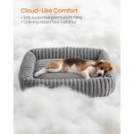 Petshop - Accesorii petshop - Culcusuri si custi - Culcusuri si saltele - Pat pentru caini din plus, ortopedic, cu margini inaltate, detasabil si lavabil, 91x68x18 cm, gri - Infinity.ro