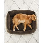 Petshop - Accesorii petshop - Culcusuri si custi - Culcusuri si saltele - Pat pentru caini XL, husa detasabila si lavabila, margini inaltate, baza antiderapanta, 110x75x27 cm, maro - Infinity.ro