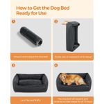 Petshop - Accesorii petshop - Culcusuri si custi - Culcusuri si saltele - Pat pentru caini XL, husa detasabila si lavabila, margini inaltate, baza antiderapanta, 110x75x27 cm, gri inchis - Infinity.ro
