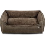 Petshop - Accesorii petshop - Culcusuri si custi - Culcusuri si saltele - Pat pentru caini XL, husa detasabila si lavabila, margini inaltate, baza antiderapanta, 110x75x27 cm, maro - Infinity.ro