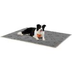 Petshop - Accesorii petshop - Culcusuri si custi - Culcusuri si saltele - Patura impermeabila caini XL, reversibila cu fleece Sherpa si flanel, lavabila, 152x127 cm, gri - Infinity.ro