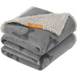 Petshop - Accesorii petshop - Culcusuri si custi - Culcusuri si saltele - Patura impermeabila caini XL, reversibila cu fleece Sherpa si flanel, lavabila, 152x127 cm, gri - Infinity.ro
