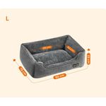 Petshop - Accesorii petshop - Culcusuri si custi - Culcusuri si saltele - Pat pentru caini, cu margini groase ridicate, antiderapant, husa detasabila, marime L, 90x75x25cm, gri - Infinity.ro
