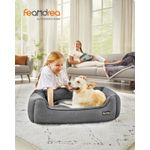 Petshop - Accesorii petshop - Culcusuri si custi - Culcusuri si saltele - Pat pentru caini, cu margini groase ridicate, antiderapant, husa detasabila, marime L, 90x75x25cm, gri - Infinity.ro