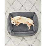 Petshop - Accesorii petshop - Culcusuri si custi - Culcusuri si saltele - Pat pentru caini, cu margini groase ridicate, antiderapant, husa detasabila, marime L, 90x75x25cm, gri - Infinity.ro