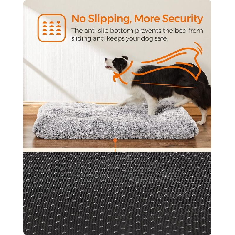 Petshop - Accesorii petshop - Culcusuri si custi - Culcusuri si saltele - Pat pufos pentru caini sau pisici, captuseala moale cu fir lung, lavabil la masina, XL, 110x73cm, gri deschis - Infinity.ro