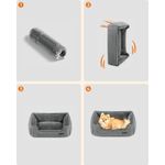 Petshop - Accesorii petshop - Culcusuri si custi - Culcusuri si saltele - Pat pentru caini, cu margini groase ridicate, antiderapant, husa detasabila, marime M, 70x55x21 cm, gri - Infinity.ro