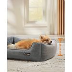 Petshop - Accesorii petshop - Culcusuri si custi - Culcusuri si saltele - Pat pentru caini, cu margini groase ridicate, antiderapant, husa detasabila, marime M, 70x55x21 cm, gri - Infinity.ro