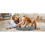 Petshop - Accesorii petshop - Culcusuri si custi - Culcusuri si saltele - Pat pentru caini, cu margini groase ridicate, antiderapant, husa detasabila, marime M, 70x55x21 cm, gri - Infinity.ro