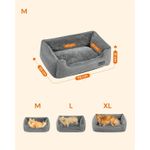 Petshop - Accesorii petshop - Culcusuri si custi - Culcusuri si saltele - Pat pentru caini, cu margini groase ridicate, antiderapant, husa detasabila, marime M, 70x55x21 cm, gri - Infinity.ro