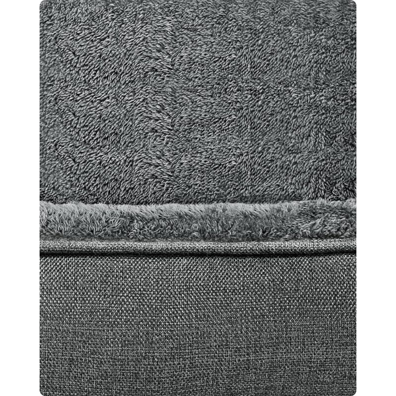Petshop - Accesorii petshop - Culcusuri si custi - Culcusuri si saltele - Pat pentru caini, cu margini groase ridicate, antiderapant, husa detasabila, marime L, 90x75x25cm, gri - Infinity.ro