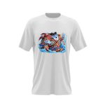 Fashion, accesorii si bijuterii - Barbati - Imbracaminte - Tricouri si bluze barbati - Tricou barbati Jinbei Blue Whale One Piece Marine Pirate, alb, marime 2XL - Infinity.ro