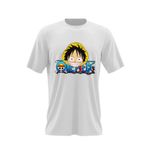 Fashion, accesorii si bijuterii - Barbati - Imbracaminte - Tricouri si bluze barbati - Tricou barbati One Piece Straw Hat Pirates Luffy Capitan Echipaj, alb, marime 2XL - Infinity.ro