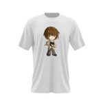 Fashion, accesorii si bijuterii - Barbati - Imbracaminte - Tricouri si bluze barbati - Tricou barbati Kira Death Note Light Yagami Chibi Anime, alb, marime 2XL - Infinity.ro