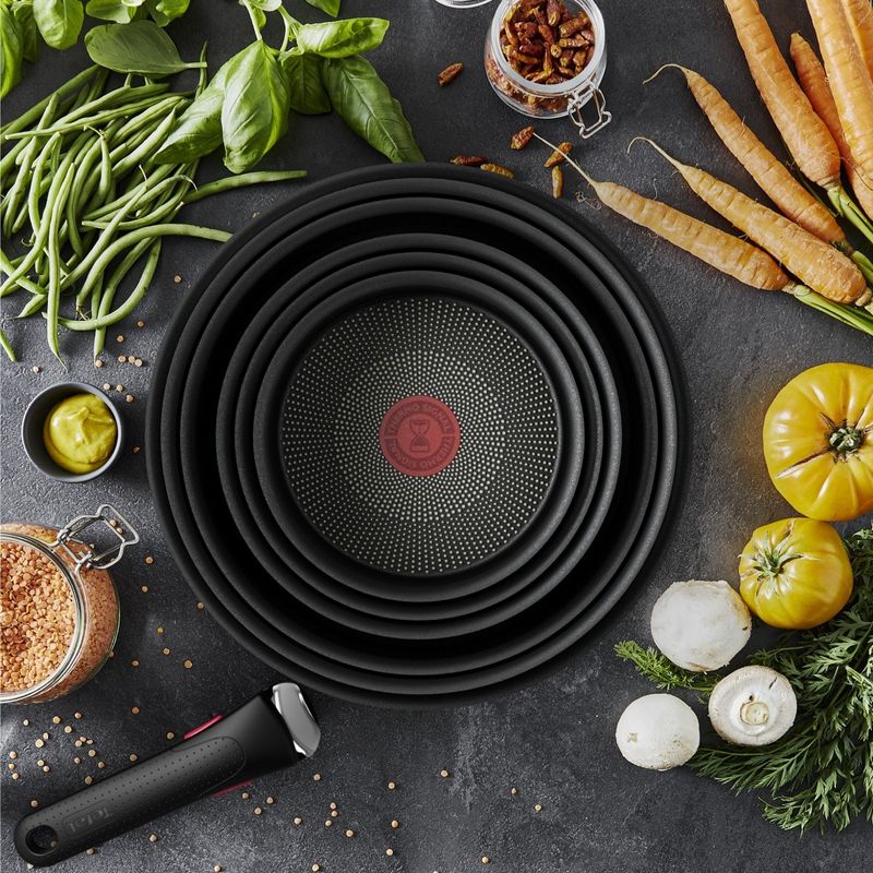 Casa si Gradina - Bucatarie si vesela - Vase pentru gatit - Tigai si seturi - Set de 3 piese Tefal Ingenio Ultimate L7649343, tigaie 22/26 cm, maner detasabil, invelis antiaderent Titanium - Infinity.ro