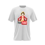 Fashion, accesorii si bijuterii - Barbati - Imbracaminte - Tricouri si bluze barbati - Tricou barbati One Piece Luffy Youtuber Youtube Creator, alb, marime 2XL - Infinity.ro