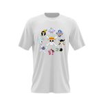 Fashion, accesorii si bijuterii - Barbati - Imbracaminte - Tricouri si bluze barbati - Tricou barbati One Piece All Crew Logo Embleme, alb, marime 2XL - Infinity.ro