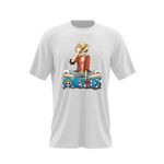 Fashion, accesorii si bijuterii - Barbati - Imbracaminte - Tricouri si bluze barbati - Tricou barbati One Piece Monkey D Luffy Zen Marinar, alb, marime 2XL - Infinity.ro