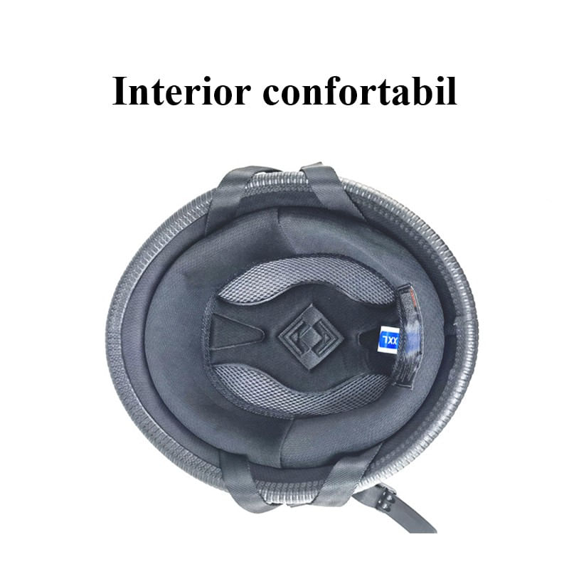 Auto si Moto - Moto - Echipamente protectie moto - Casti moto - Casca Moto/Scuter FIXATO Retro German, Interior Confortabil, Prindere rapida, Negru Mat, XXL 63-64cm - Infinity.ro