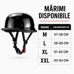 Auto si Moto - Moto - Echipamente protectie moto - Casti moto - Casca Moto/Scuter FIXATO Retro German, Interior Confortabil, Prindere rapida, Negru Lucios, L 59-60cm - Infinity.ro