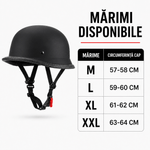 Auto si Moto - Moto - Echipamente protectie moto - Casti moto - Casca Moto/Scuter FIXATO Retro German, Interior Confortabil, Prindere rapida, Negru Mat, XXL 63-64cm - Infinity.ro