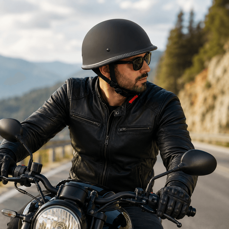 Auto si Moto - Moto - Echipamente protectie moto - Casti moto - Casca Moto/Scuter FIXATO Retro German, Interior Confortabil, Prindere rapida, Negru Mat, XXL 63-64cm - Infinity.ro