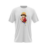 Fashion, accesorii si bijuterii - Barbati - Imbracaminte - Tricouri si bluze barbati - Tricou barbati One Piece Monkey D Luffy Straw Hat Pirates, alb, marime 2XL - Infinity.ro
