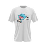Fashion, accesorii si bijuterii - Barbati - Imbracaminte - Tricouri si bluze barbati - Tricou barbati Gumball World Running Cartoon Minecraft, alb, marime 2XL - Infinity.ro