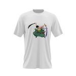 Fashion, accesorii si bijuterii - Barbati - Imbracaminte - Tricouri si bluze barbati - Tricou barbati Roronoa Zoro One Piece Arte Martiale Cartoon, alb, marime 2XL - Infinity.ro
