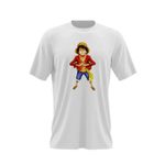 Fashion, accesorii si bijuterii - Barbati - Imbracaminte - Tricouri si bluze barbati - Tricou barbati One Piece Monkey D Luffy Fortnite Anime, alb, marime 2XL - Infinity.ro